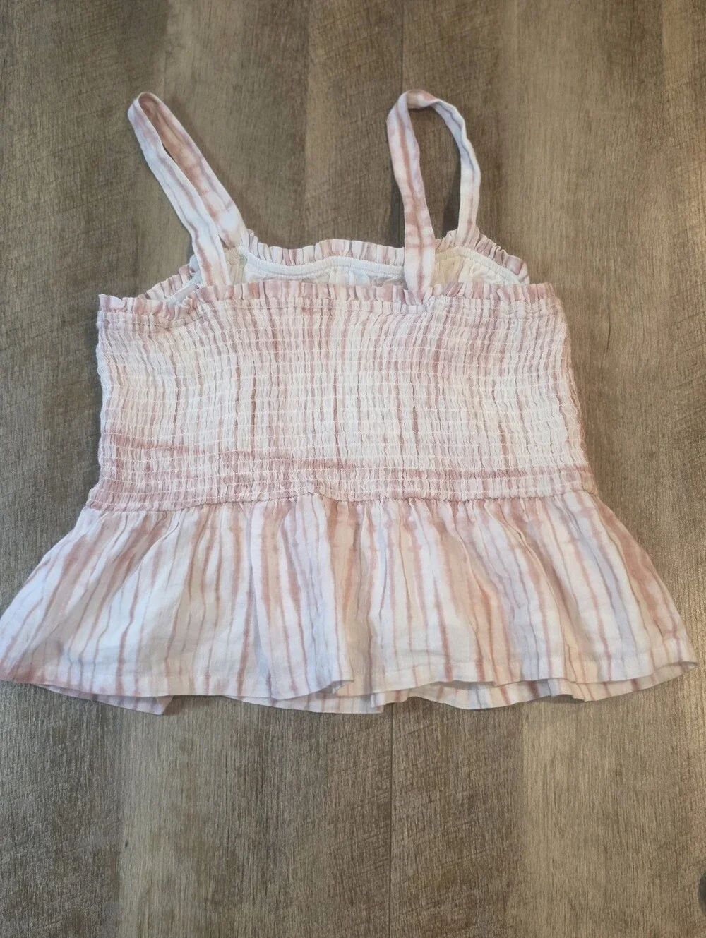 Gap Teen-Pink Tie-Dye Smocked Ruffle Tank Top. Girls Size 18-20. NWT